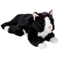 Preview: Carl Dick Plüschtier Katze schwarz-weiss liegend