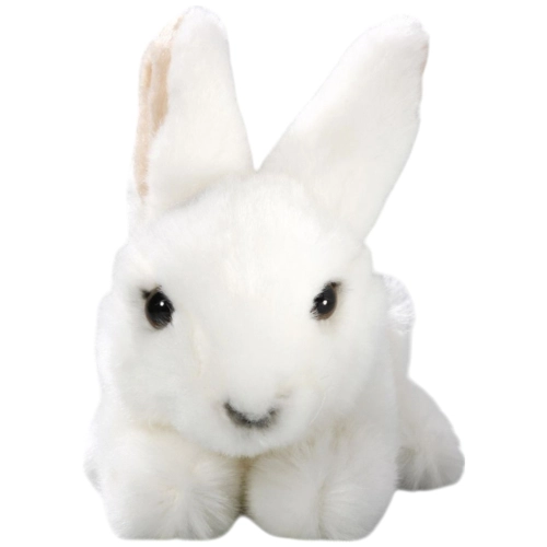 Hase sitzend weiß, Schneehase