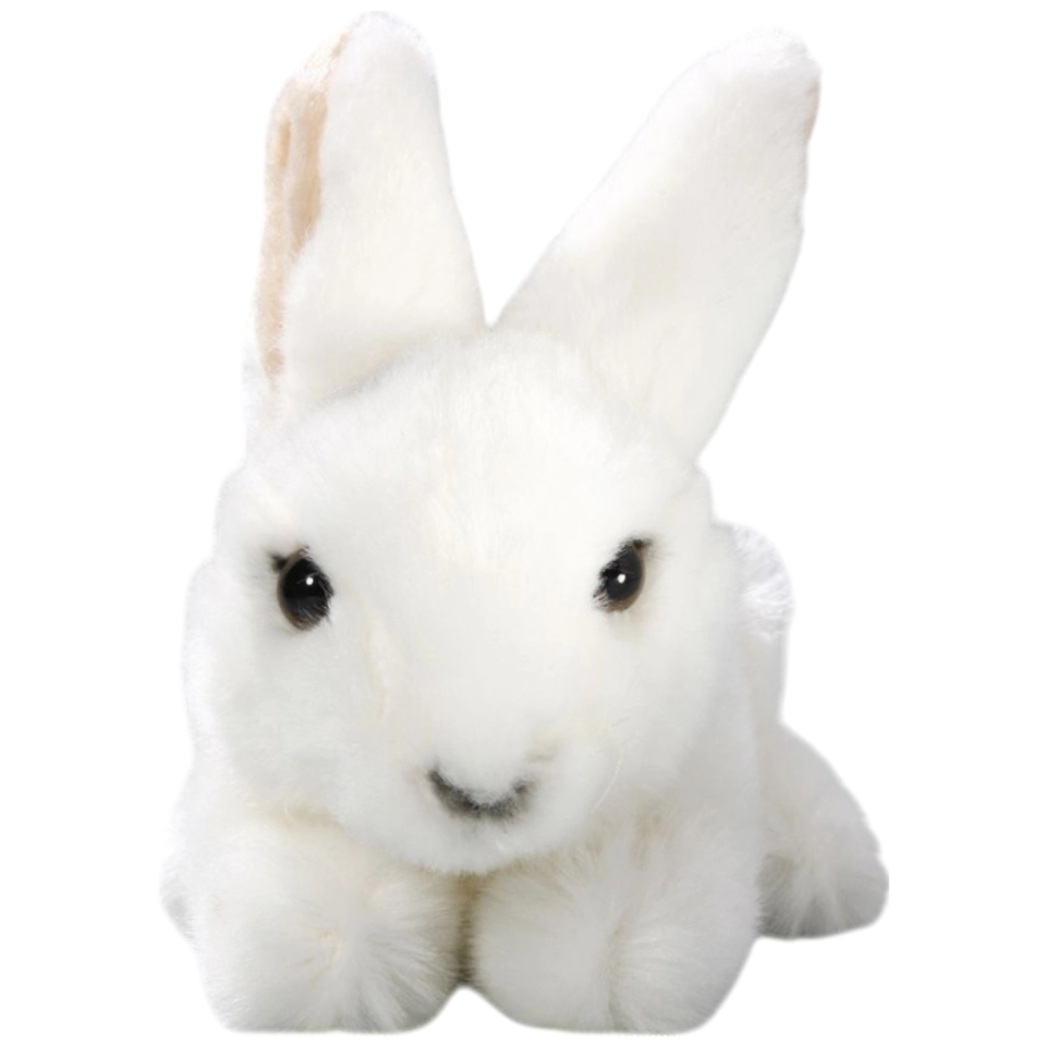 Hase sitzend weiß, Schneehase